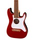 Stratocaster shaped body with a solid Okoume top of the concert ukulele Fender model Fullerton Strat CAR