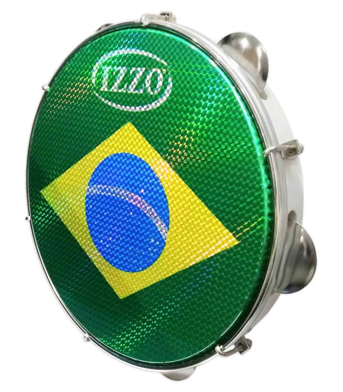 Pandeiro Izzo model IZ3438-40 with 10" of diameter and an ABS white rim