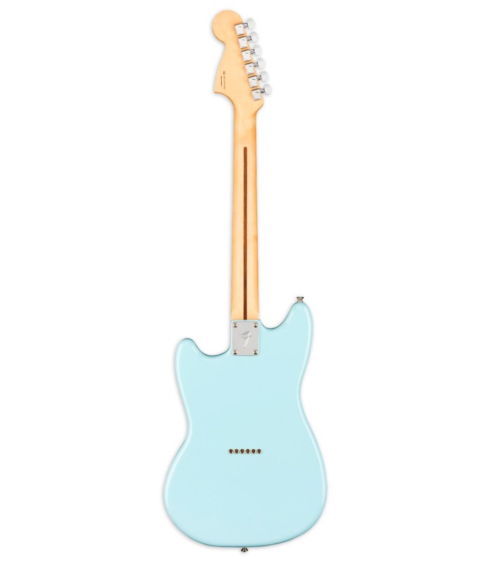 Back and maple neck of the electric guitar Fender model Player Mustang WN Sonic Blue