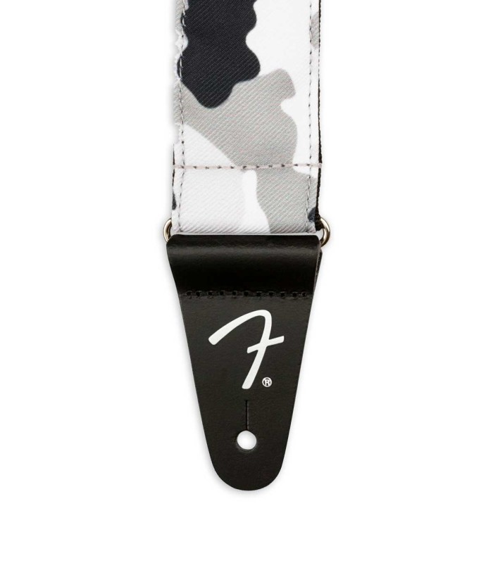 Endpoint with 'F' logo of the strap Fender model Winter Camo for guitar