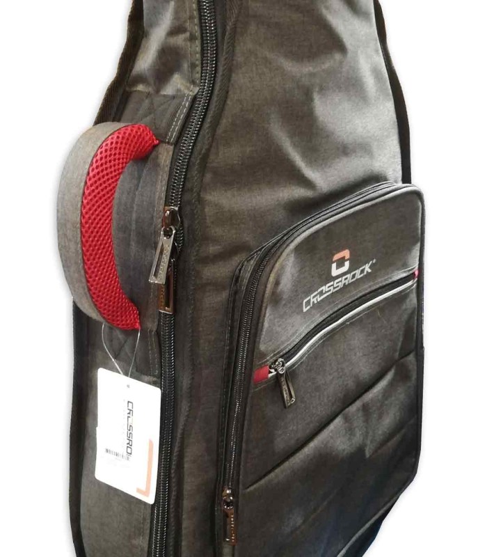 Detalle de la asa lateral y del bolsillo frontal de la funda Crossrock modelo CRSG107D