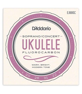Juego de cuerdas Daddario modelo EJ99SC en carbón para ukelele soprano o concierto