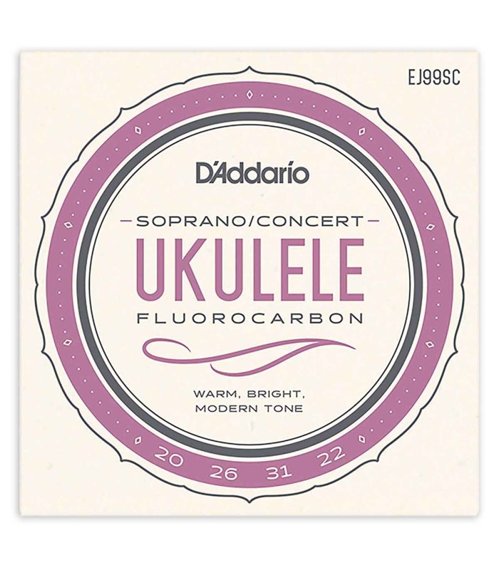 Jogo
de Cordas DAddario EJ99SC para Ukulele Soprano ou Concerto Carbono