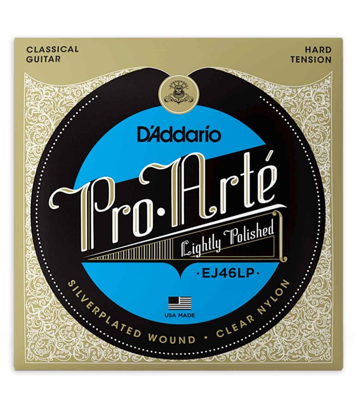 Jogo de cordas DAddario modelo EJ46LP nylon tensão forte lightly polished para guitarra clássica