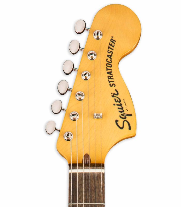 Head of the electric guitar Fender model Squier Classic Vibe Stratocater 70S LRL Olympic White
