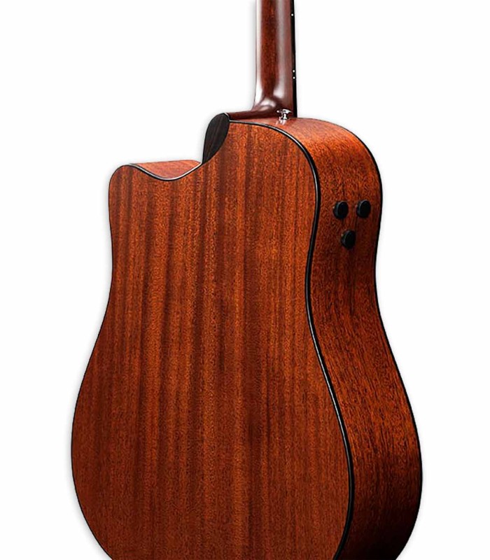 Detail of the body of the electroacoustic guitar Ibanez model AAD440CE LGS Dreadnought with All Mahogany