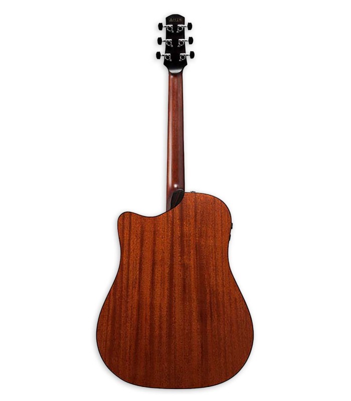 Costas da guitarra eletroacústica Ibanez modelo AAD440CE LGS Dreadnought All Mahogany com braço em mogno