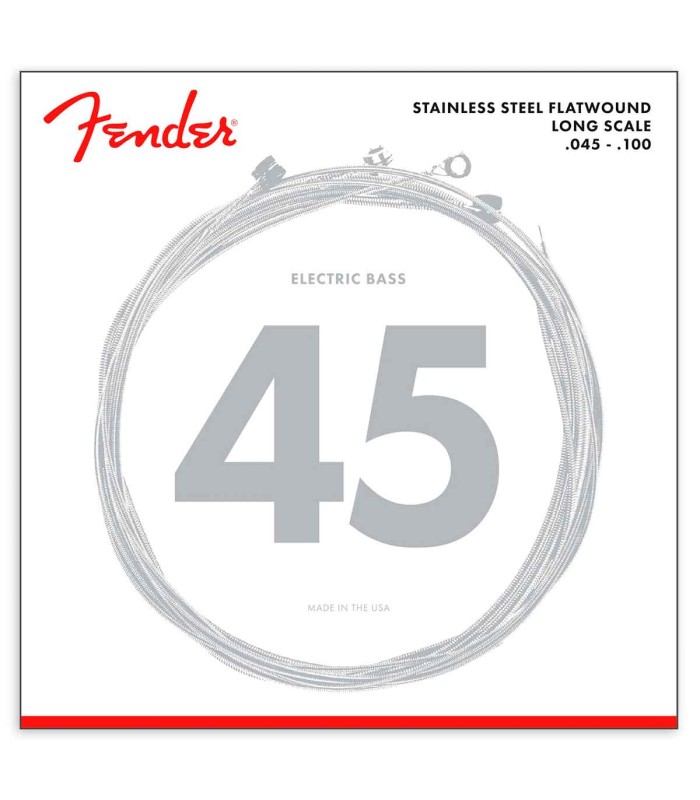 Bass string set Fender model 9050L flat wound long scale of 045 100 gauges