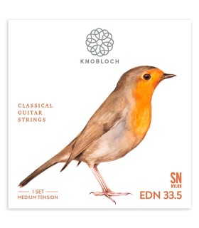 Jogo de cordas Knobloch modelo EDN33.5 Erithacus Double Silver SN de tensão média em nylon
