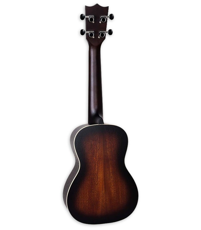 Mahogany back and sides of the concert ukulele Flight model DUC380 Gemstone Amber
