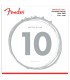 Juego de cuerdas Fender 150R en Pure Nickel con calibre 010 para guitarra eléctrica