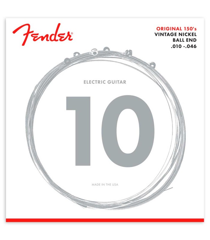 Juego de cuerdas Fender 150R en Pure Nickel con calibre 010 para guitarra eléctrica