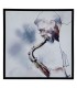 Painting Nelson Gomes model SML242 Saxophone, musician's side profile playing saxophone