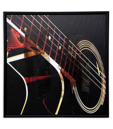 Painting Nelson Gomes model SML245 featuring details of a guitar, like the scale and rosette