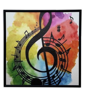 Painting Nelson Gomes SML247 G clef 30 x 30 cm