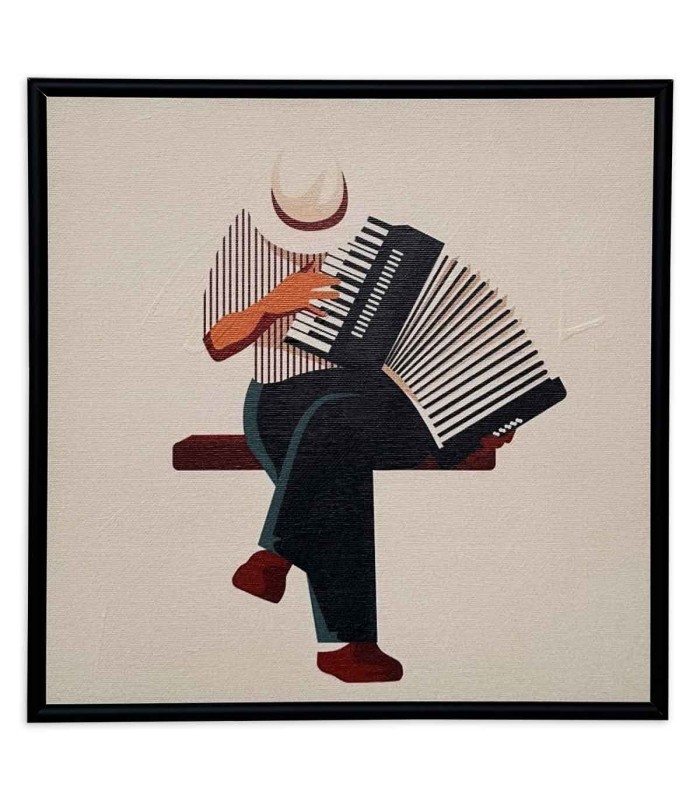Painting Nelson model Gomes SML2413 presents a musician playing an accordion