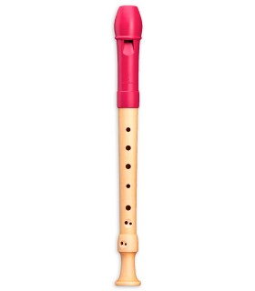 Recorder Mollenhauer model 17412 Fipple Tere Soprano Baroque in wood and plastic in raspberry pink color