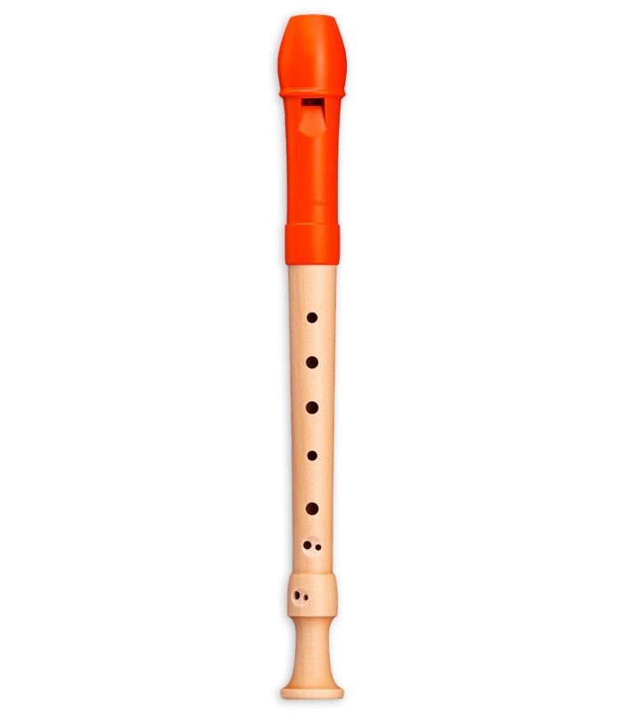 Flauta de bisel Mollenhauer modelo 17414 Fipple Digi Soprano Barroca em madeira e plástico de cor laranja