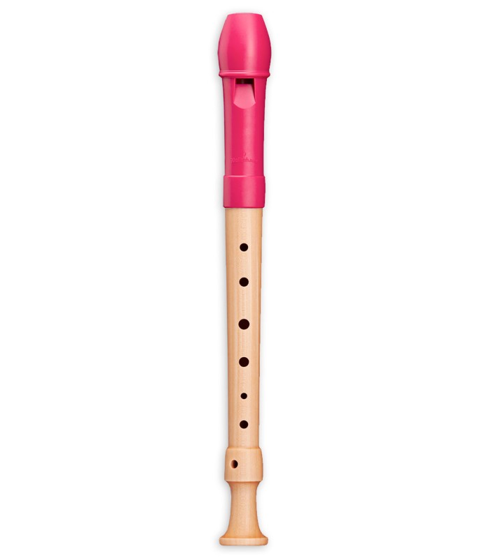 Flauta de bisel Mollenhauer modelo 17312 Fipple Tere Soprano Alemã em madeira e plástico na cor rosa framboesa