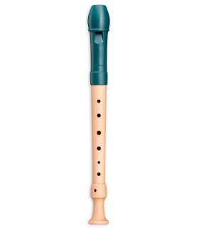 Recorder Mollenhauer model 17313 Fipple Dege Soprano German in wood and ocean blue colored plastic