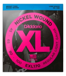Juego de cuerdas DAddario modelo EXL170 de calibres 45 100 para bajo long scale