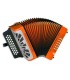 Concertina Hohner modelo El Rey del Vallenato 12 Baixos 3 Vozes GFC em cor laranja