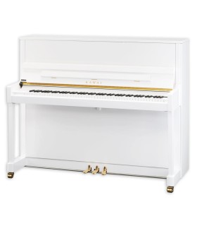 Piano Vertical Kawai modelo K300 WH 122cm com 3 pedais e acabamento branco polido