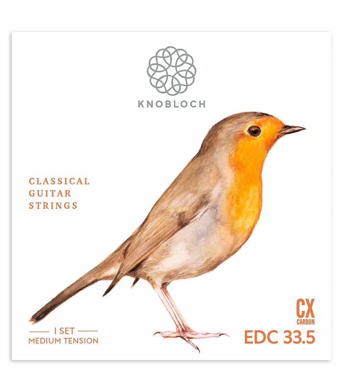 Juego de cuerdas Knobloch modelo EDC33.5 Erithacus Double Silver CX carbón en tensión média 33.5