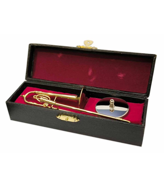 Miniatura Ortolá modelo 8118 DD004 trombone no interior do estojo