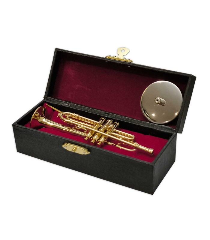 Miniature Ortolá model 8117 DD003 trumpet inside the case