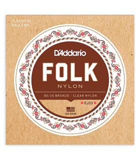 String set Daddario model EJ33 with bronze wound and ball end for classical guitar
