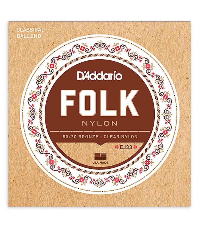 String set Daddario model EJ33 with bronze wound and ball end for classical guitar