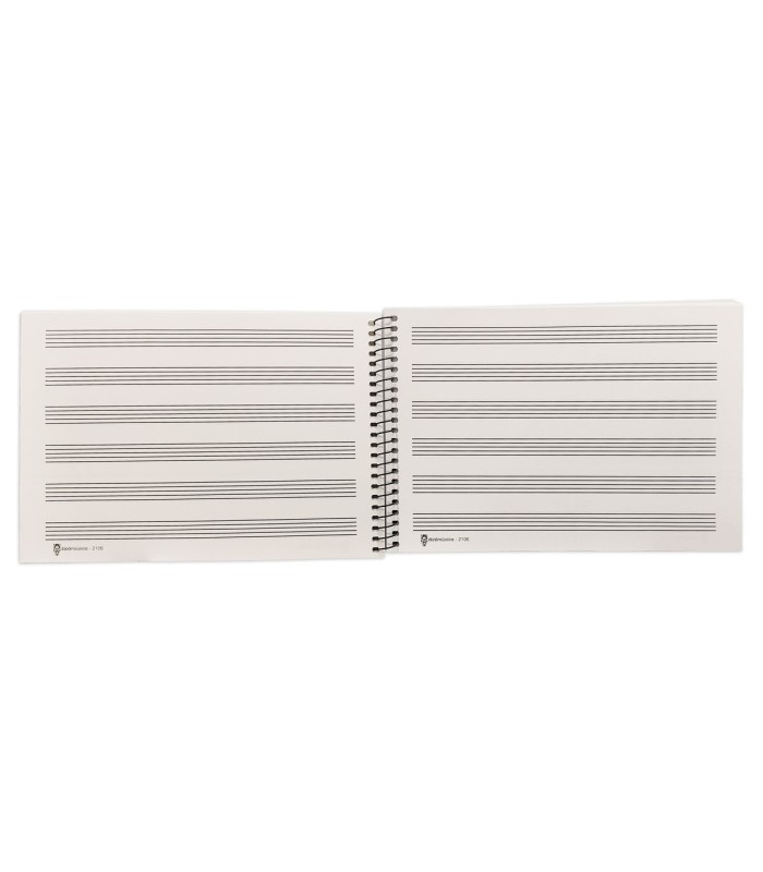 Open sheet music paper notebook Artcarmo model 2601 A5 with 6 scores low