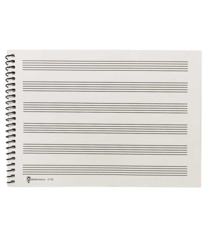 Sample of one of the pages of the ruled Paper Notebook Artcarmo model 2601 A5 with 6 scores low