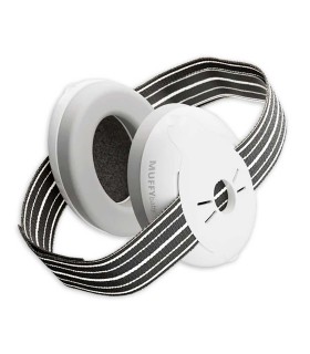 Protector auditivo Alpine modelo Muffy para bebé com fita na cor preta