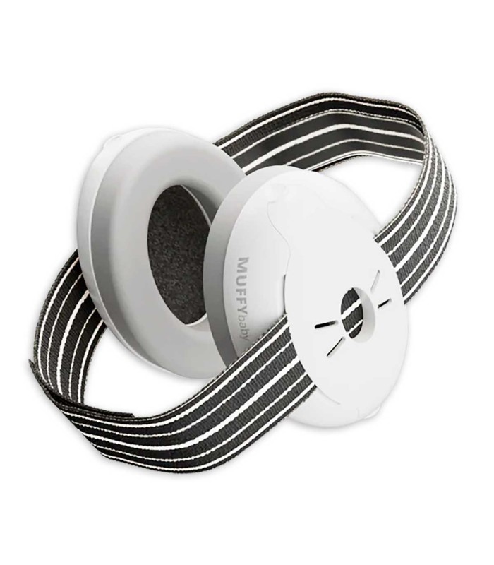 Protector Auditivo Alpine modelo Muffy para bebé con cinta de color negro