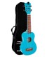 Ukelele soprano Octopus modelo UK-205LBS en azul claro y con funda