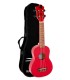 Ukulele soprano Octopus modelo UK-205RDS em vermelho e com saco
