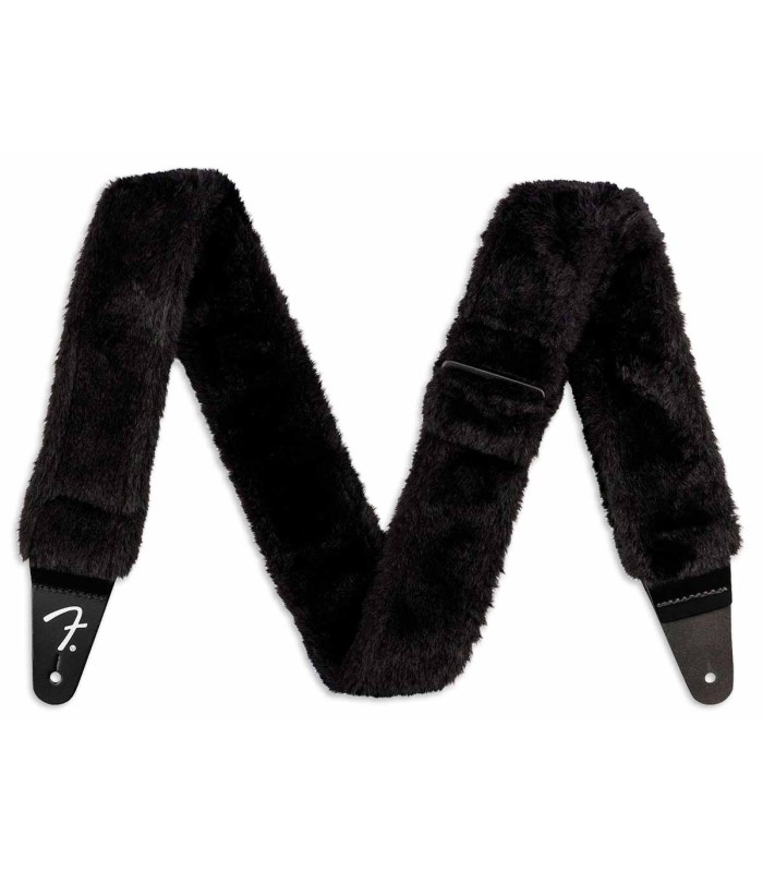 Strap Fender model Poodle Plush in black color for guitar