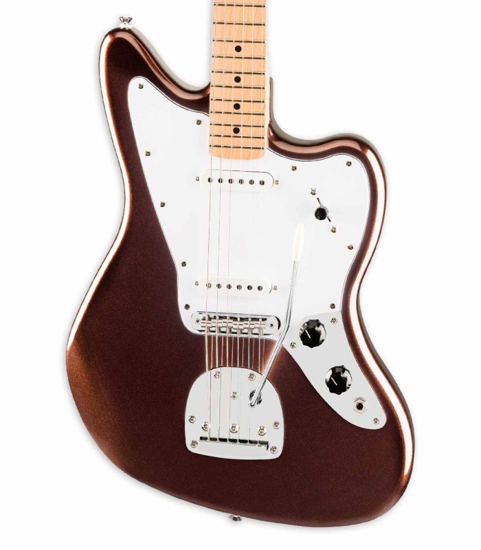 Cuerpo y pastillas de la guitarra eléctrica Fender modelo Squier Affinity Jaguar MN MMB Mystic Metallic Brown