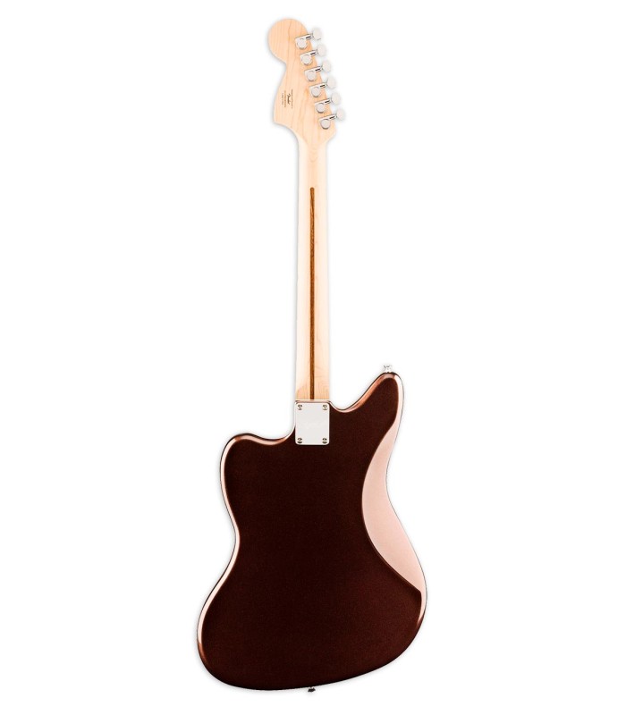 Costas da guitarra elétrica Fender modelo Squier Affinity Jaguar MN MMB Mystic Metallic Brown