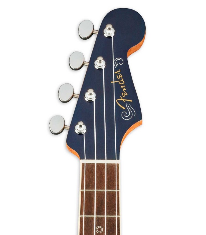 Head of the tenor ukulele Fender model Dhani Harrisson SPHR Blue