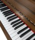 Detalhe do teclado do piano vertical Ritmuller modelo AEU118 SW Classic 118cm nogueira satinado