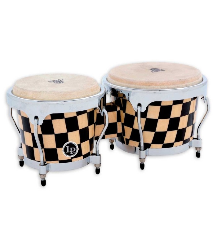 Par de Bongós LP Aspire LPA601 CHKC Accent Checkerboard em Madeira