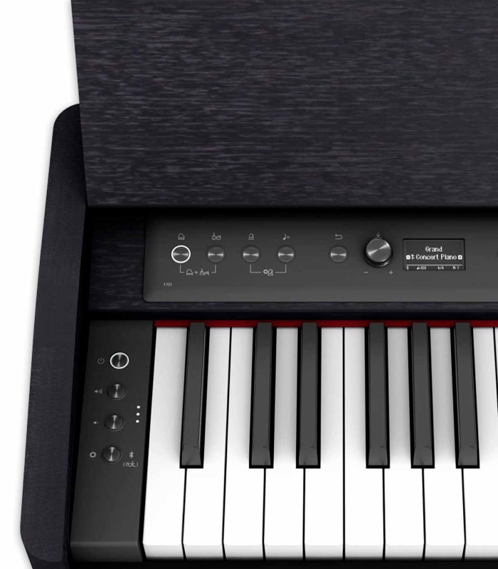Detalle del panel de control del piano digital Roland modelo F701 CB
