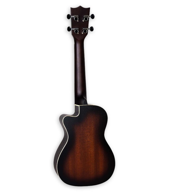 Fundo e ilhargas do ukulele concerto Flight modelo DUC380 CEQ Gemstone Amber eletroacústico