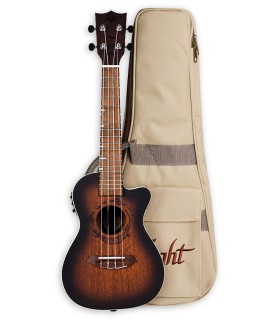 Ukulele concerto Flight modelo DUC380 CEQ Gemstone Amber eletroacústico com saco