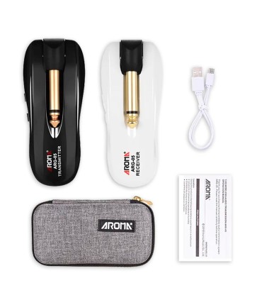 Wireless system Aroma model ARG 05 connection for guitar or bass to amplifier UHF