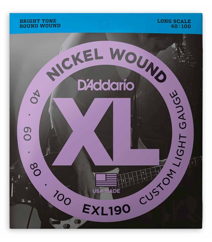 Juego de cuerdas DAddario modelo EXL190 040 100 para bajo con long scale
