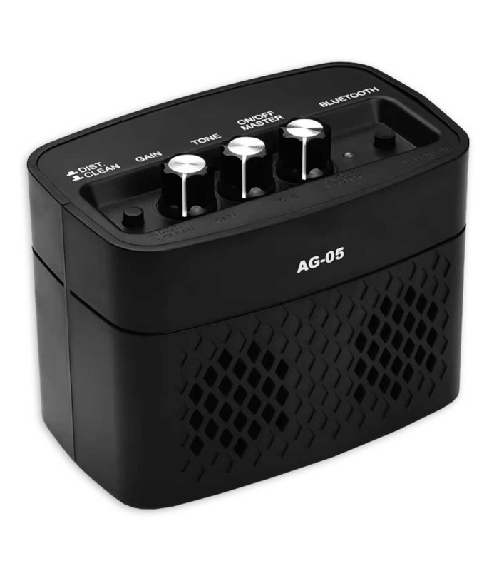 Mini amplificador Aroma modelo AG 05 com bluetooth e potência de 5W